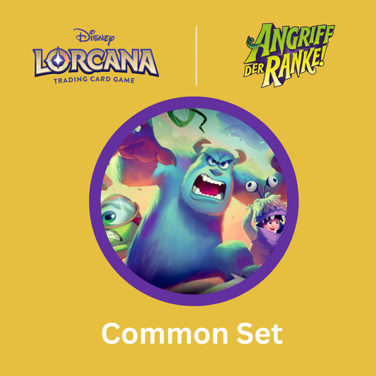 Disney Lorcana Angriff der Ranke Common Set mit allen 72 Common-Karten als vollständiges Kartenset.
