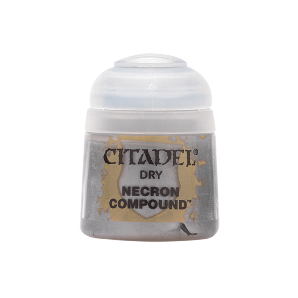 Citadel Dry Farbe Necron Compound silber metallic, Topf mit Klappdeckel für Warhammer Miniaturen Drybrush Technik
