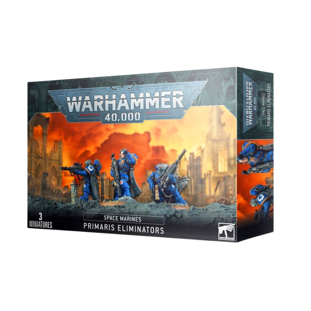 Warhammer 40k Primaris Eliminators Box. Space Marines Scharfschützen-Einheit mit Tarnmänteln und Scharfschützengewehren Miniaturen Set