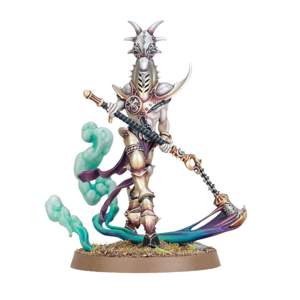 Warhammer Age of Sigmar Fürst der Hysterie (83-118) als alternative Miniatur mit Kettenwaffe und Raucheffekt.