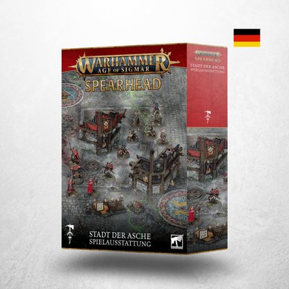 Warhammer Age of Sigmar Spielausstattung: Stadt der Asche (80-58) in deutscher Sprache.