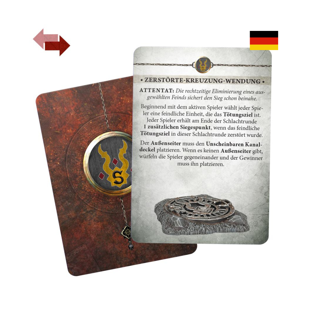 Warhammer Age of Sigmar Spielausstattung: Stadt der Asche (80-58) mit deutscher Szenariokarte.