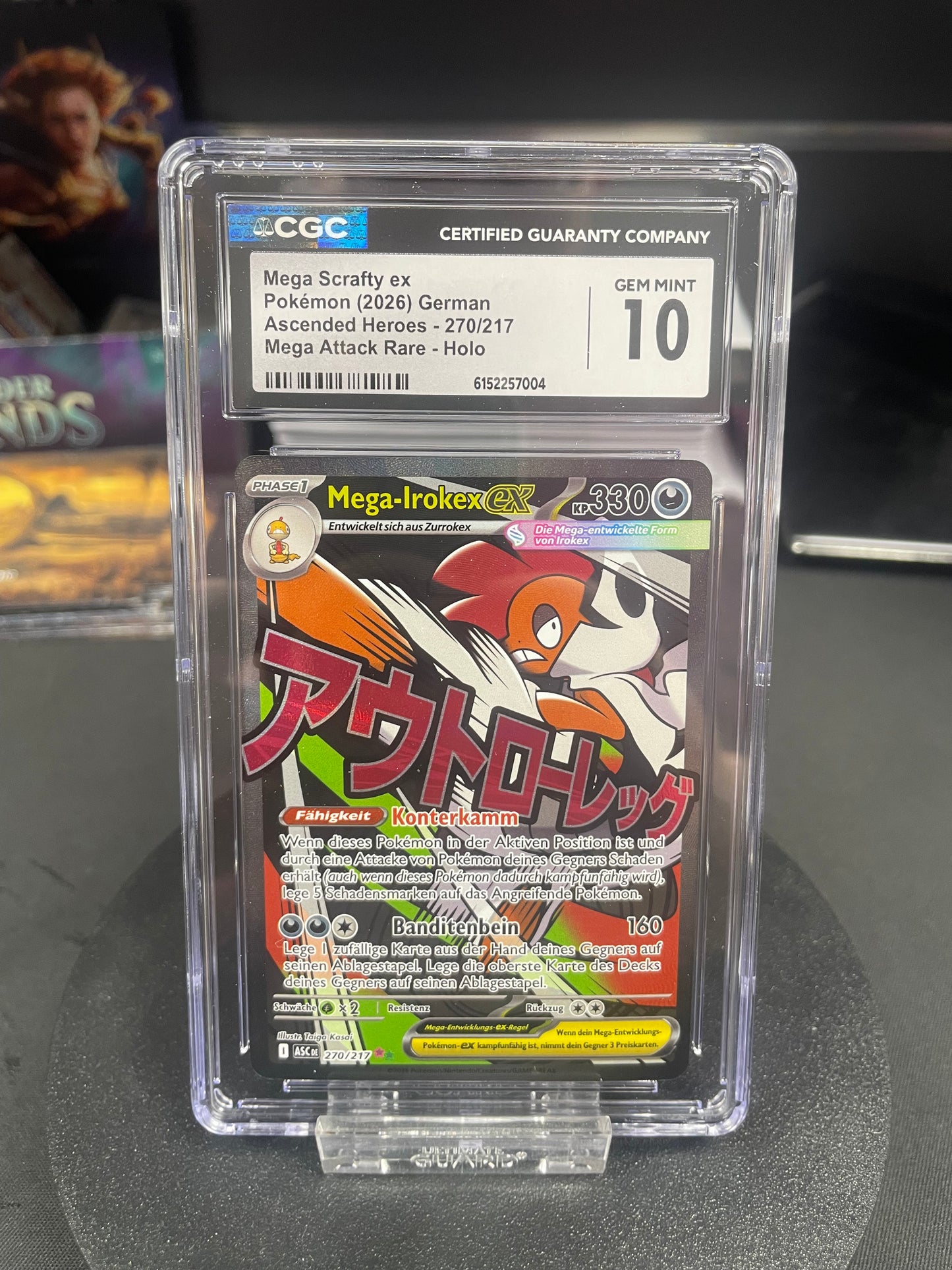 Mega Scrafty ex ASC-270 – CGC 10 – Pokémon Erhabene Helden – Deutsch