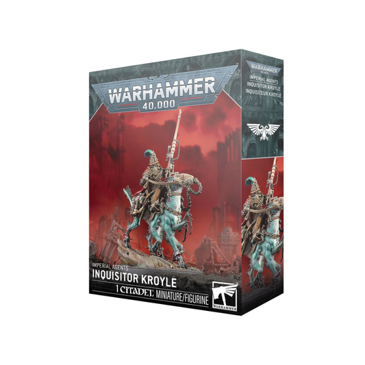 Warhammer 40k Imperial Agents Inquisitor Kroyle Miniatur Set, Games Workshop Box mit berittenem Charaktermodell