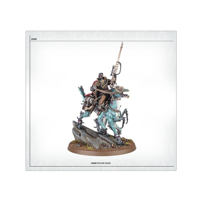 Warhammer 40k Inquisitor Kroyle Miniatur Größe Vergleich, Imperial Agents Modell auf 60mm Base mit Maßangaben