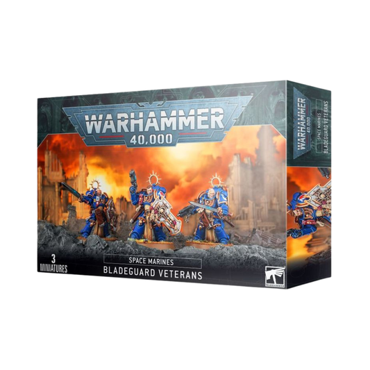 Warhammer 40k Space Marines Bladeguard Veterans Box und bemalte Elite-Infanterie Miniaturen mit Schwertern und Schilden