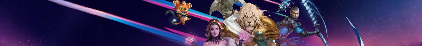 Magic Learn to Play Banner mit ikonischen Charakteren – Einstiegsevent für neue Spieler und Einsteiger in Magic: The Gathering.