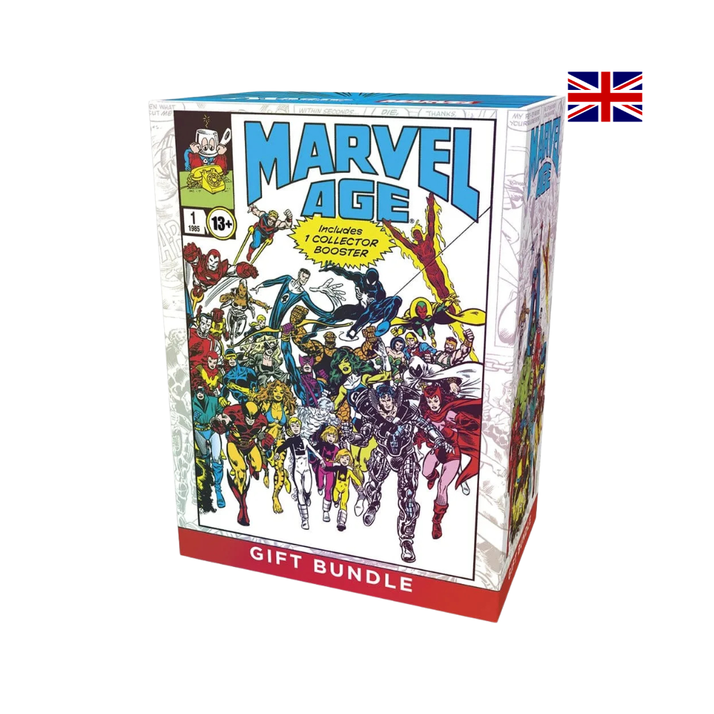 Magic: The Gathering Marvel Super Heroes Gift Bundle mit Marvel Age Comic-Artwork und englischem Collector Booster
