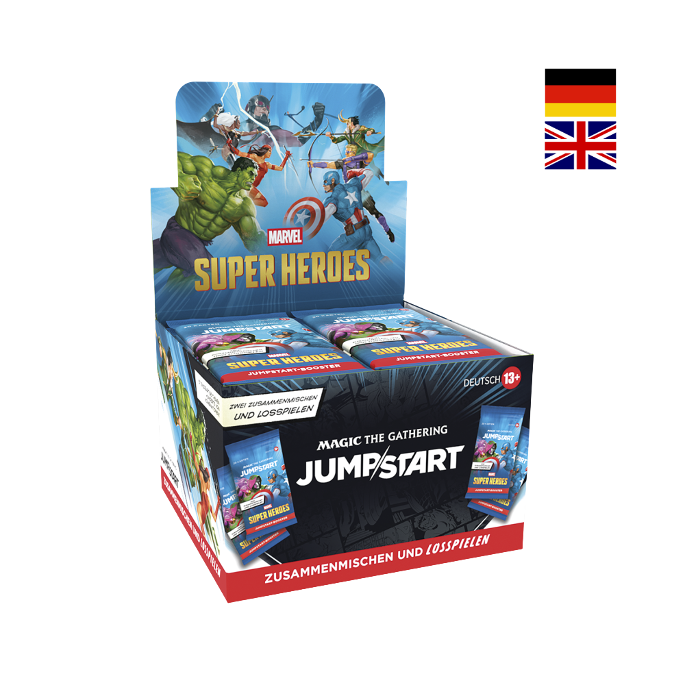 Magic: The Gathering Marvel Super Heroes Jumpstart Booster Display mit deutschen oder englischen Jumpstart Boostern
