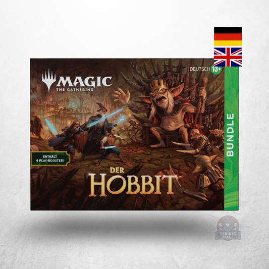 Magic: The Gathering – Der Hobbit Bundle in deutscher und englischer Sprachversion mit Sammlerbox und Artwork auf der Vorderseite.