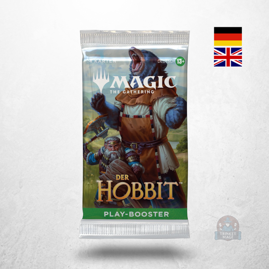 Magic: The Gathering – Der Hobbit Play Booster V2 mit Zwer und Bär auf der Vorderseite.