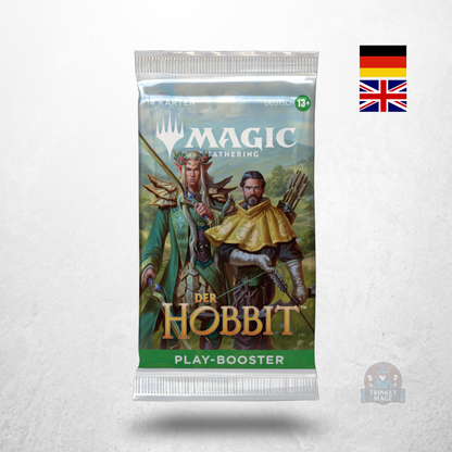 Magic: The Gathering – Der Hobbit Play Booster V3 mit Mensch und Elf auf der Vorderseite.