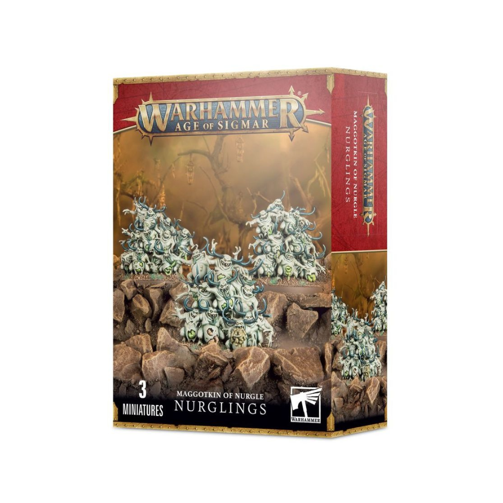 Warhammer Age of Sigmar Skaven Warpspark Nurglings Box mit drei Nurgling-Kriegsmaschinen