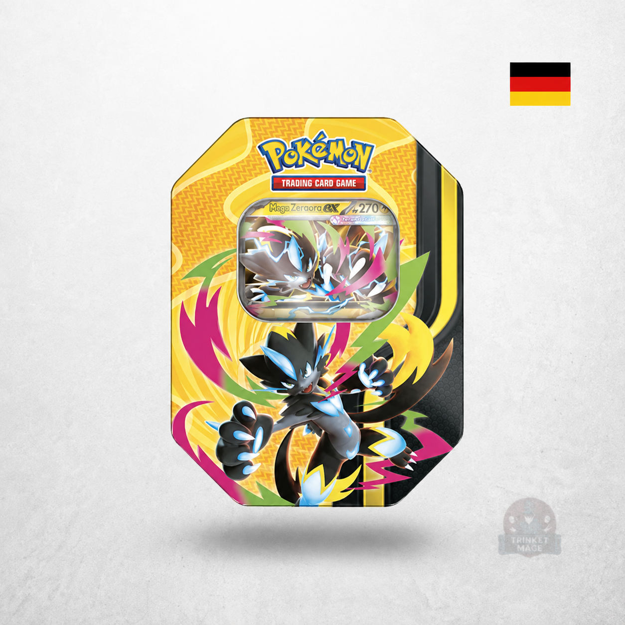Pokémon Tin-Box Mega-Kräfte – Mega-Zeraora-ex – Deutsch (Vorverkauf - Versand ab 28.08.2026)