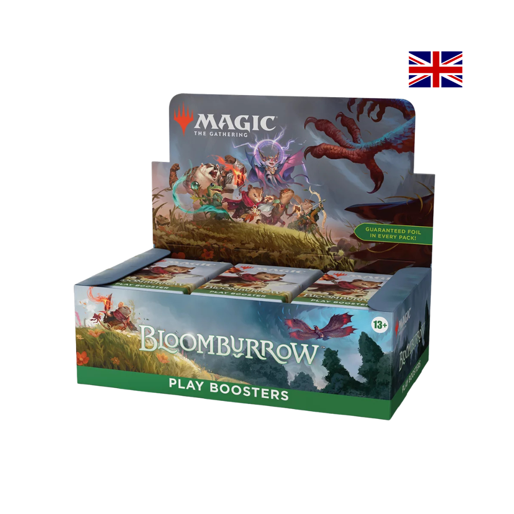 Magic The Gathering Bloomburrow Play Booster Display mit mehreren Boostern und Fantasy Artwork, englische Version