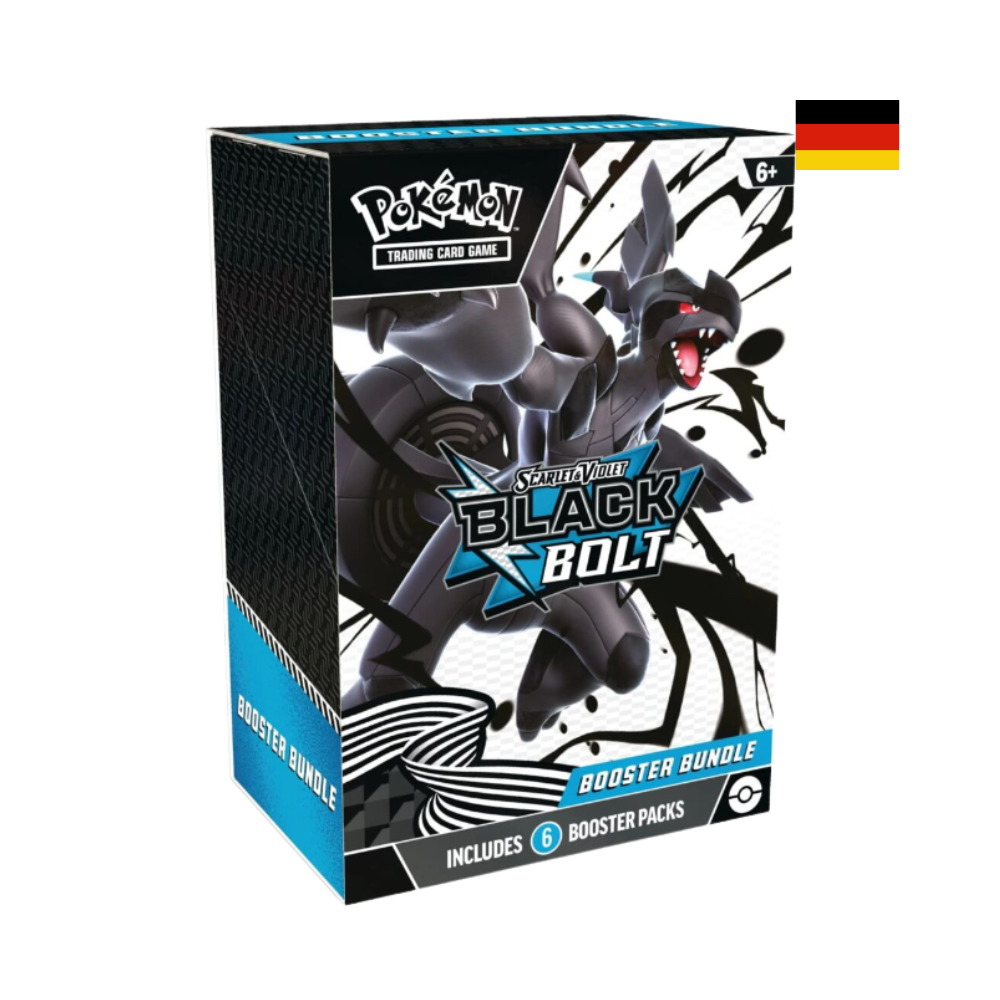 „Pokémon Black Bolt Booster Bundle – 6 Boosterpacks der Schwarze Blitze & Weiße Flammen Serie in exklusiver Box“