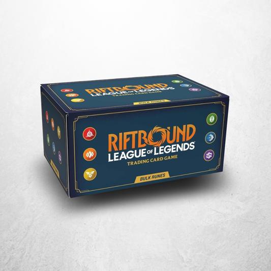 Riftbound Origins Bulk Runes Box auf englisch für das League of Legends Trading Card Game mit Symbolen der sechs Runen.