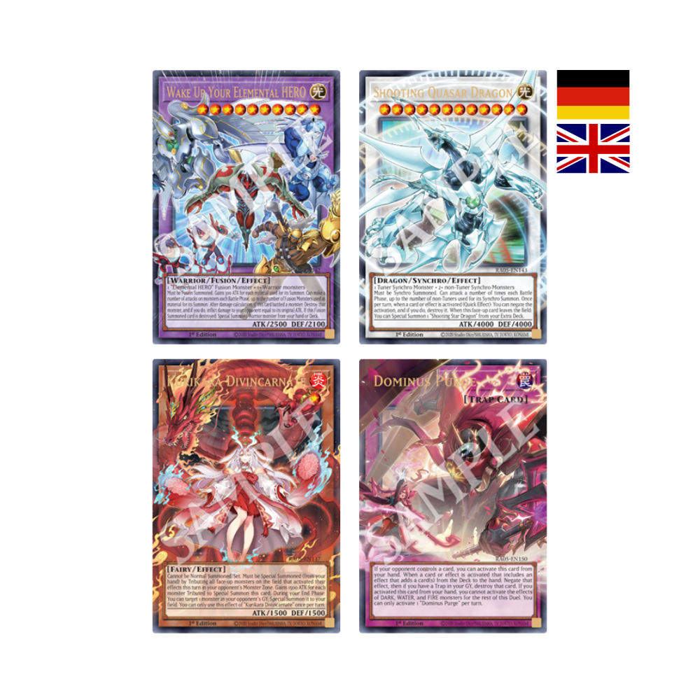 Extended Art Karten aus Yu-Gi-Oh! Rarity Collection 5 mit alternativen Illustrationen und Premium-Raritäten