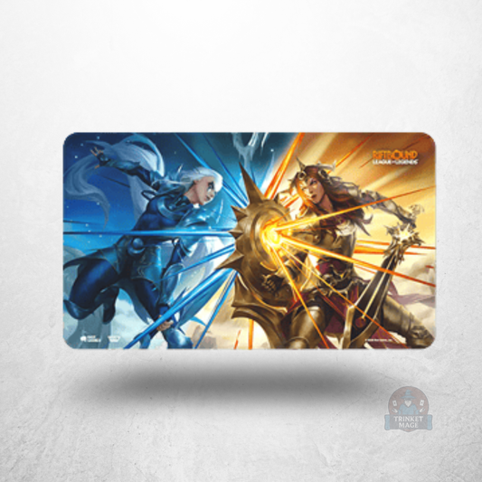 Riftbound: League of Legends – Vendetta Diana vs Leona Playmat mit illustriertem Duellmotiv auf Spielmatte.