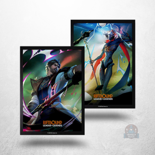 Riftbound: League of Legends – Vendetta Jayce vs Viktor Sleeves mit zwei illustrierten Kartenhüllen im Charakterdesign.