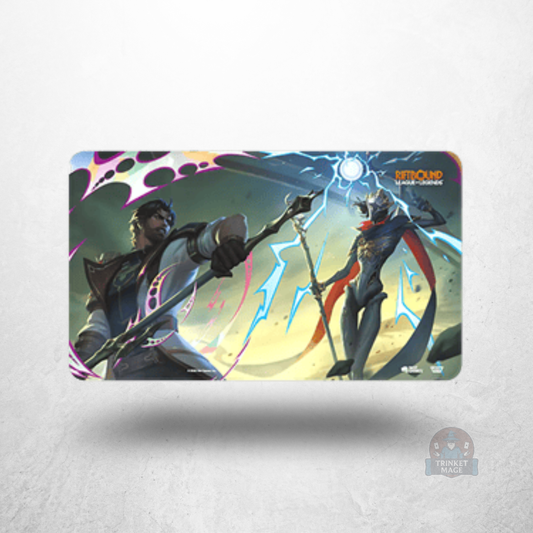 Riftbound: League of Legends – Vendetta Jayce vs Viktor Playmat mit illustriertem Duellmotiv auf Spielmatte.