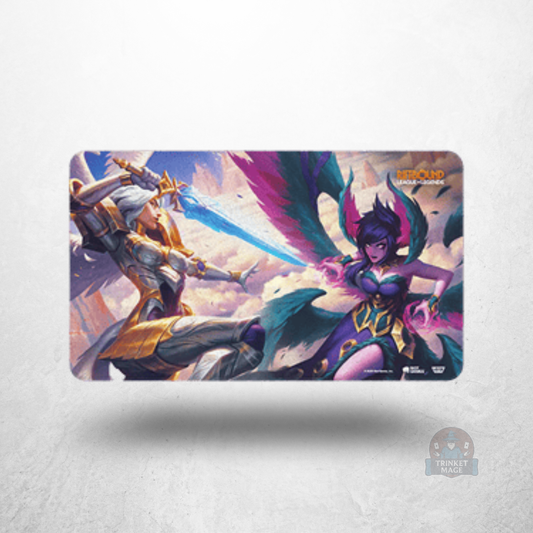 Riftbound: League of Legends – Vendetta Kayle vs Morgana Playmat mit illustriertem Duellmotiv auf Spielmatte.