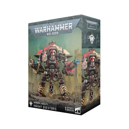 Warhammer 40.000 Imperial Knights Knight Questoris Box mit bemalter Kampfmaschine, große Miniatur mit Kanonen und Nahkampfwaffen
