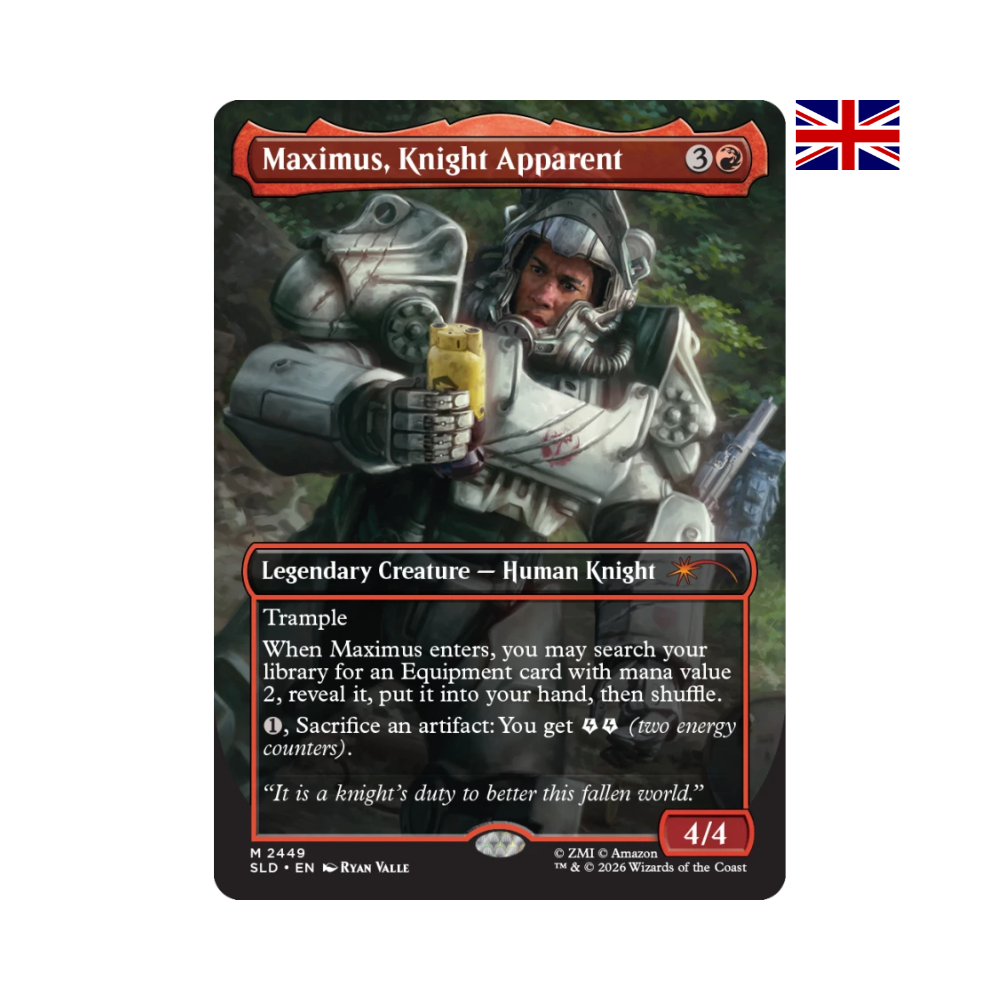 Maximus, Knight Apparent Karte aus Secret Lair Fallout für aggressive Commander und Equipment Decks