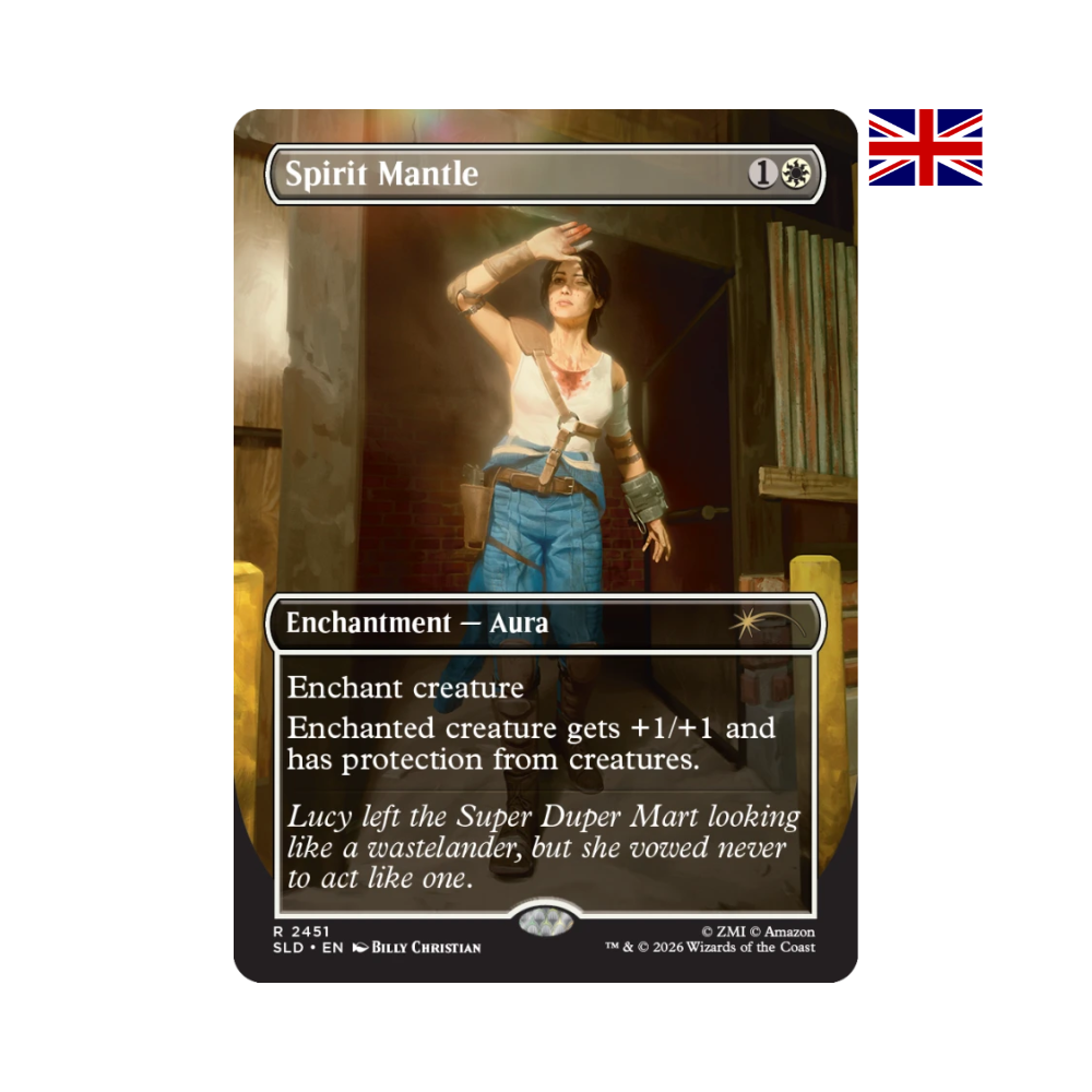 Spirit Mantle Karte im Fallout Secret Lair Artwork für Universes Beyond Sammler und Magic Spieler