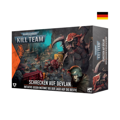 Kill Team Schrecken auf Devlan Box mit Tyraniden, Astra Militarum und narrativen Warhammer Missionen