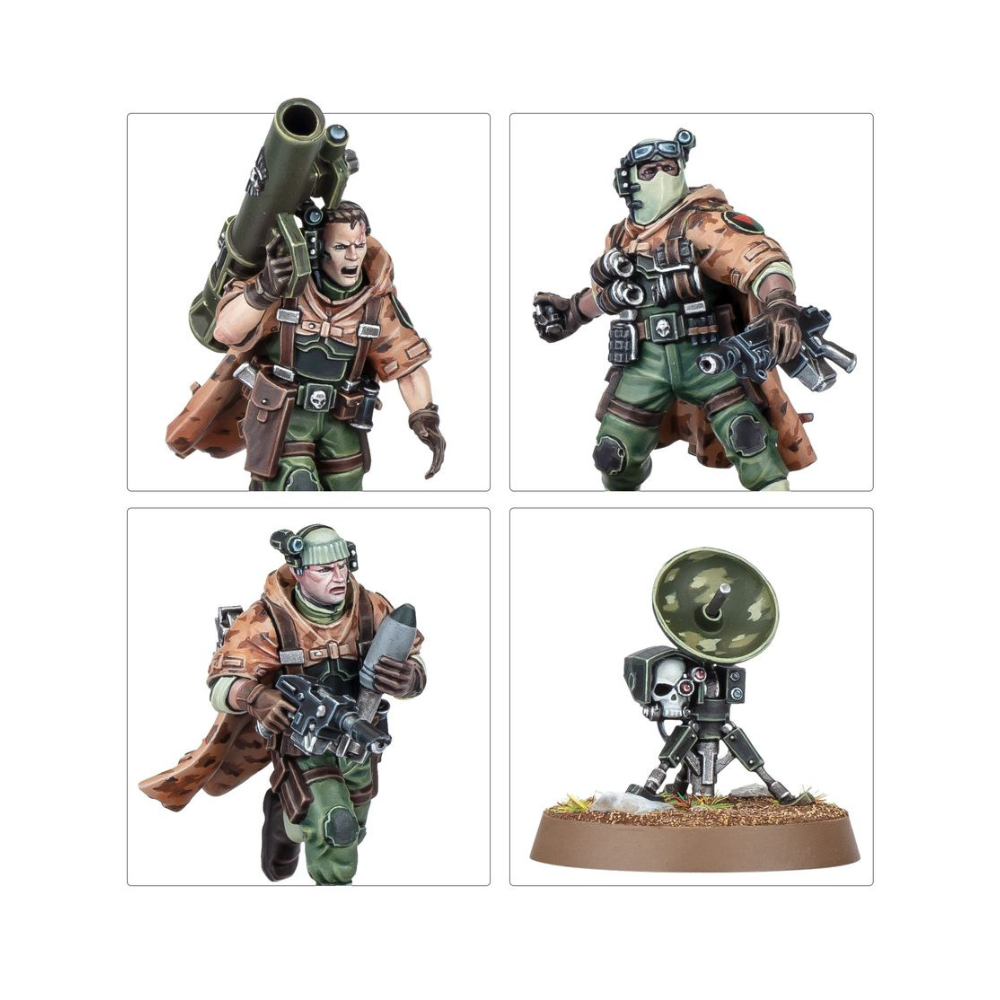 Detailansicht der Astra Militarum Schemen-Trupp Miniaturen aus Kill Team Schrecken auf Devlan