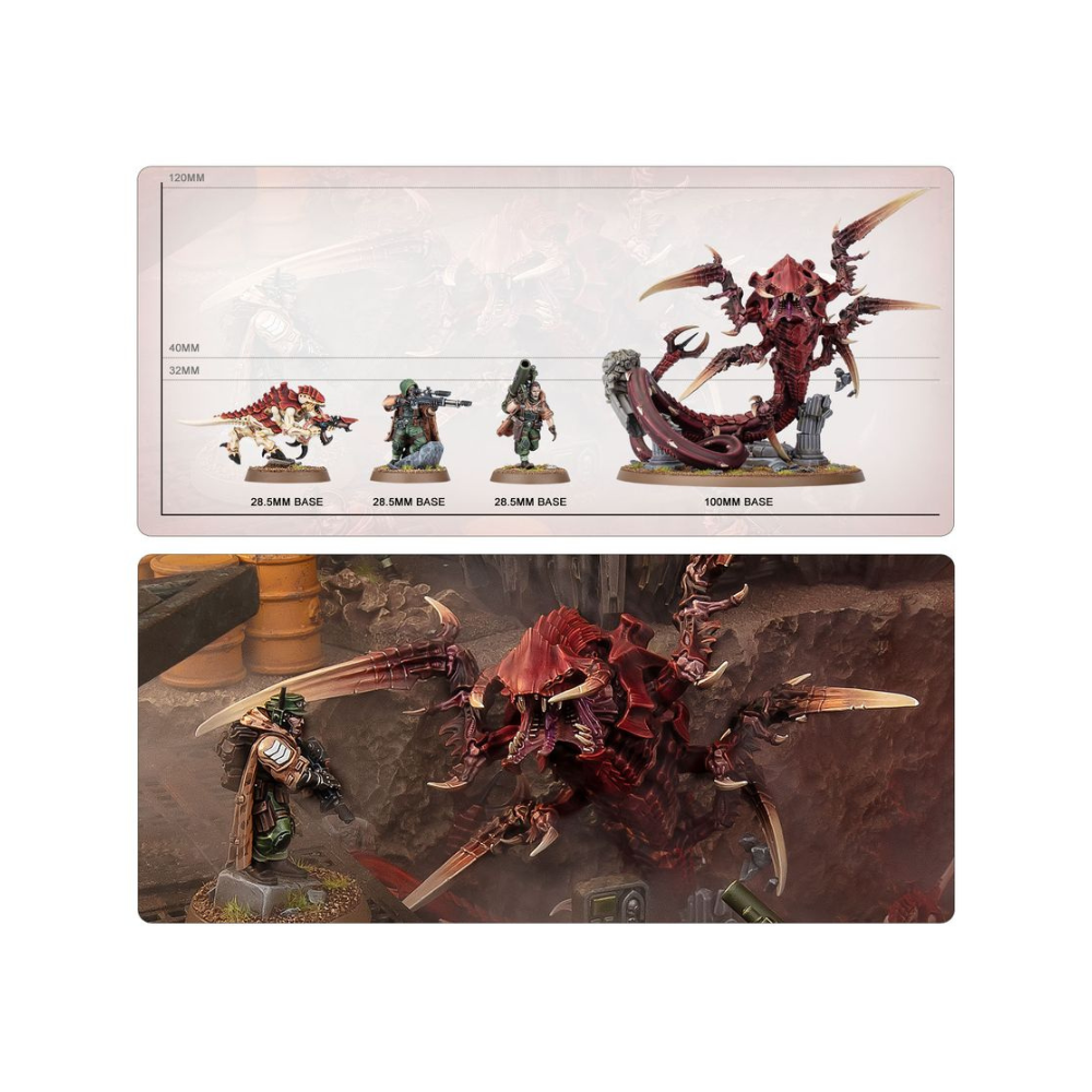 Größenvergleich des Roten Schreckens und der Kill Team Miniaturen aus Schrecken auf Devlan