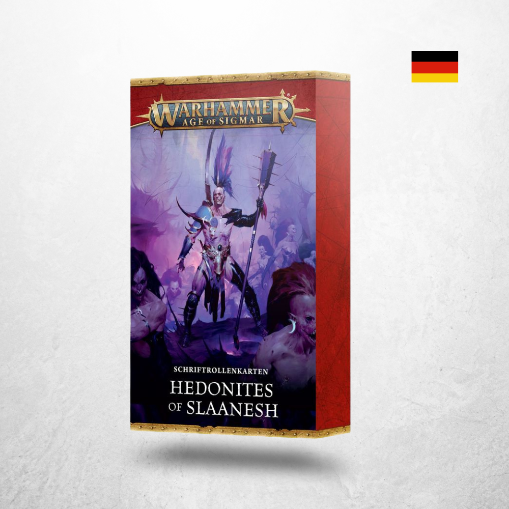 Warhammer Age of Sigmar Schriftrollenkarten: Hedonites of Slaanesh (83-71) in deutscher Verpackung.
