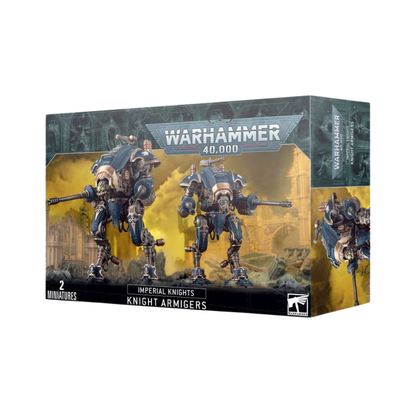 Warhammer 40k Miniaturen Set Imperial Knights Knight Armigers Box mit zwei mechanischen Läufer-Modellen Tabletop Figuren
