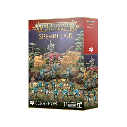 Warhammer Age of Sigmar Spearhead Seraphon Box, bemalte Seraphon Miniaturen Set mit Saurus Kriegern und Reittier, Games Workshop