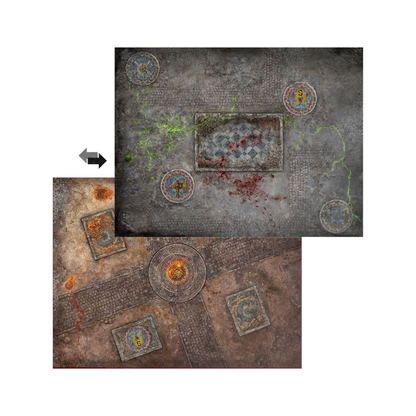 Warhammer Age of Sigmar Stadt der Asche Spielmatte doppelseitig Tabletop Battlefield Gelände Matte