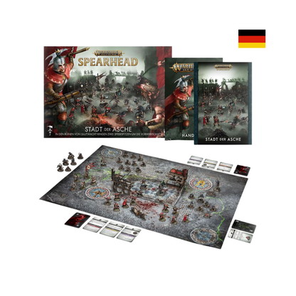 Warhammer Age of Sigmar Spearhead Stadt der Asche Inhalt Miniaturen Spielmatte Karten Gelände Set