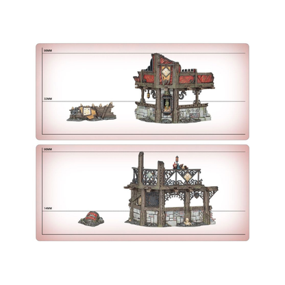 Warhammer Age of Sigmar Stadt der Asche Spielmatte doppelseitig Tabletop Battlefield Gelände Matte