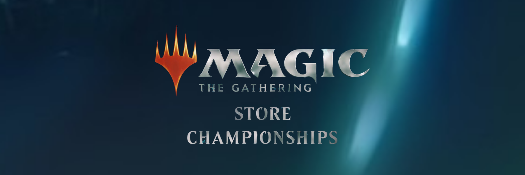 Magic: The Gathering Store Championship Banner mit Logo und edlem Farbverlauf – Event für erfahrene Spieler mit exklusiven Preisen.