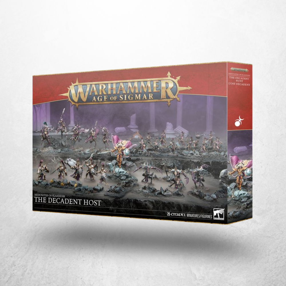 Warhammer Age of Sigmar Streitmacht: Das Dekadente Heer (83-125) mit 25 Hedonites-of-Slaanesh-Miniaturen.