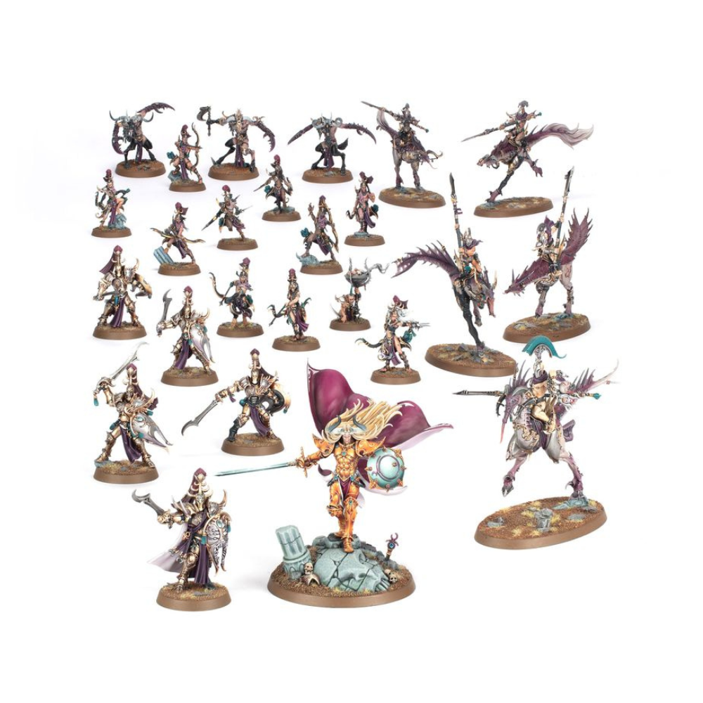 Warhammer Age of Sigmar Streitmacht: Das Dekadente Heer (83-125) mit allen 25 enthaltenen Miniaturen.