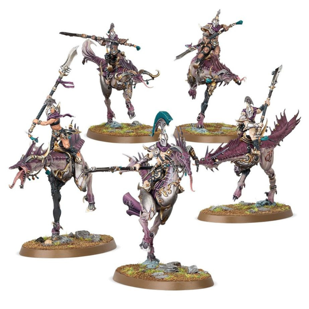 Warhammer Age of Sigmar Streitmacht: Das Dekadente Heer (83-125) mit fünf berittenen Miniaturen.