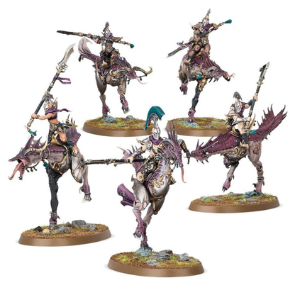 Warhammer Age of Sigmar Streitmacht: Das Dekadente Heer (83-125) mit fünf berittenen Miniaturen.