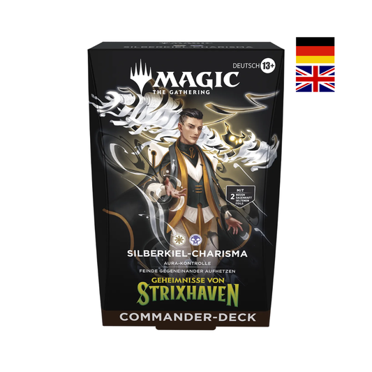 Magic Commander Deck Strixhaven Silberkiel Charisma Deutsch oder Englisch fertiges Deck mit Verzauberung Fokus und strategischem Spielstil für direktes Spielen