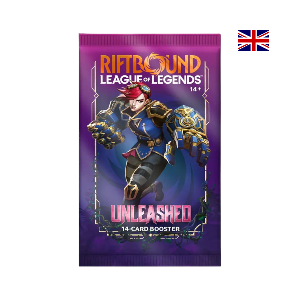 Englisches Riftbound Unleashed Boosterpack mit Vi Artwork aus League of Legends