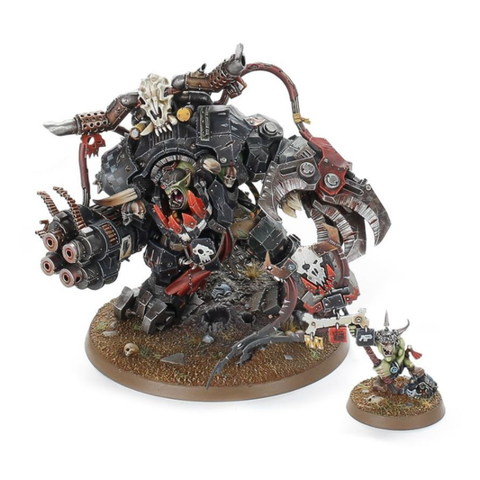Warhammer 40.000 Orks Ghazghkull Thraka mit Makari als bemalte Miniaturen des Charaktermodells