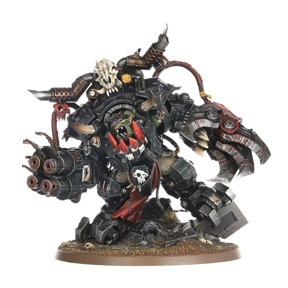 Warhammer 40.000 Orks Ghazghkull Thraka Charaktermodell mit schwerer Rüstung, Energieklaue und Waffensystem