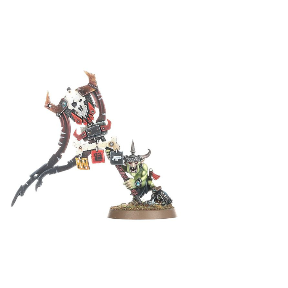 Warhammer 40.000 Orks Makari Miniatur mit Banner als Begleitmodell von Ghazghkull Thraka