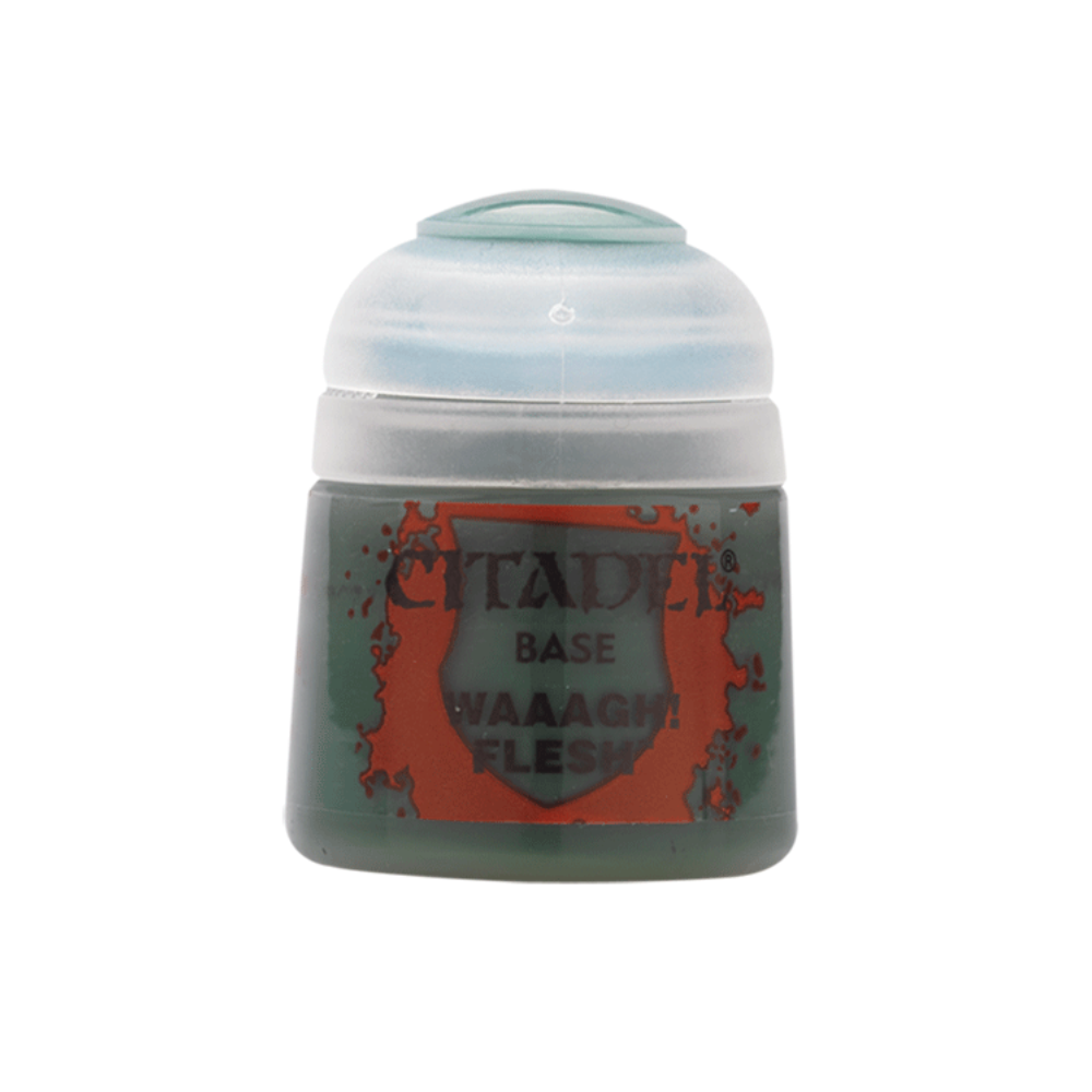 Citadel Base Farbe Waaagh Flesh Warhammer Acrylfarbe grün für Miniaturen ideal für Ork Haut und starke Grundschichten beim Bemalen