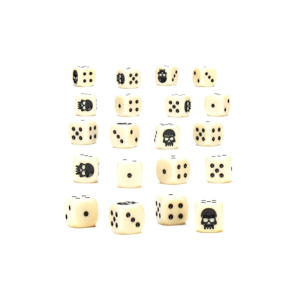 Warhammer Dice Set 20 Stück klassische sechsseitige Würfel mit ikonischen Symbolen ideal für Warhammer 40k und Age of Sigmar Spiele